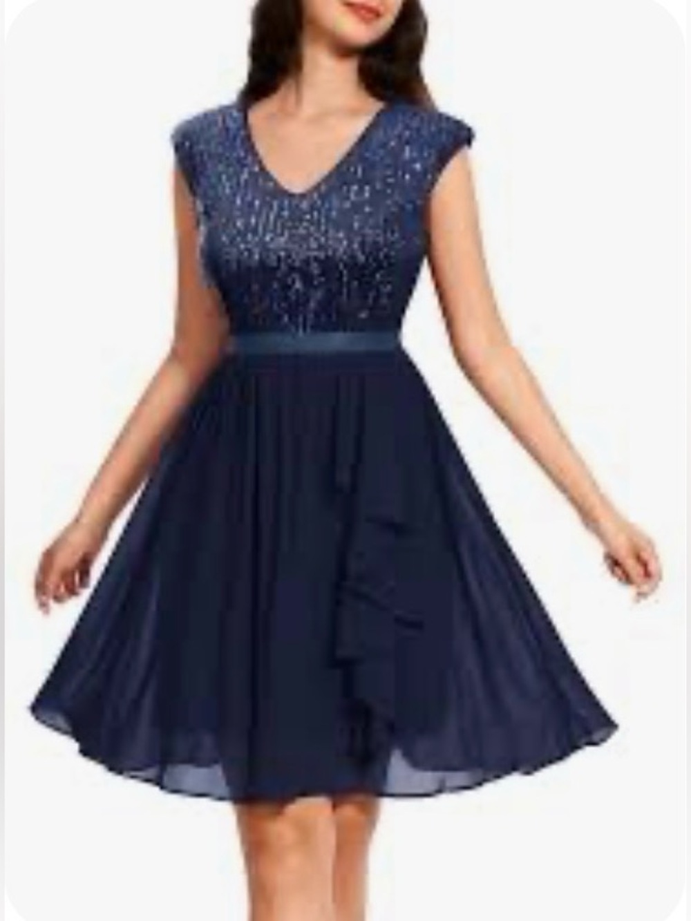 Wedtrend Women's Sequin Dress Sparkly Cocktail Dresses with Sleeve Glitter Party
